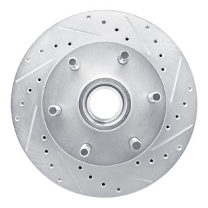 Chevrolet Express 2500 Brake Rotor (1) - Front Right - R1 Concepts - Drilled & Slotted - Silver - `94-`02